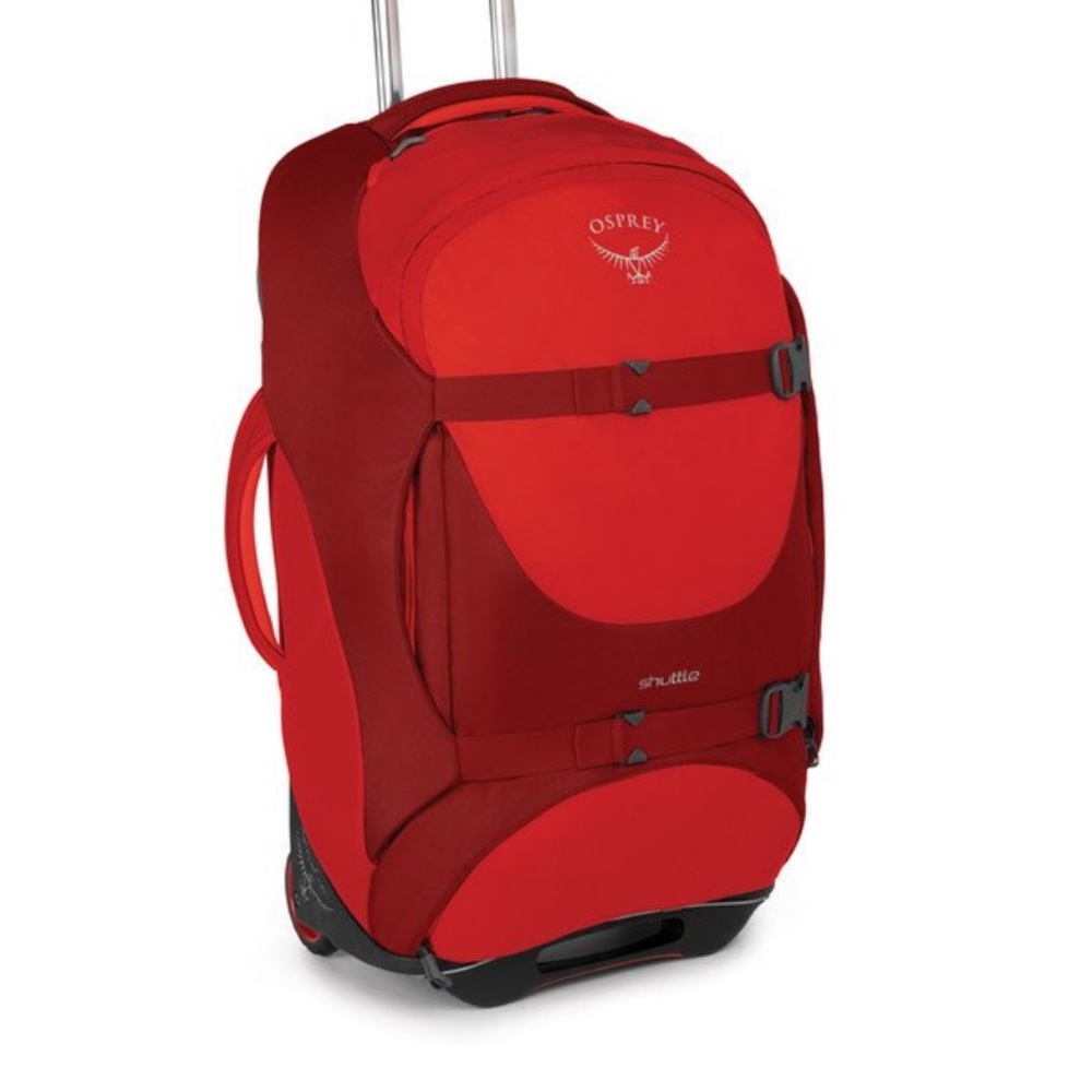 Red Osprey rolling bag brand new with tags